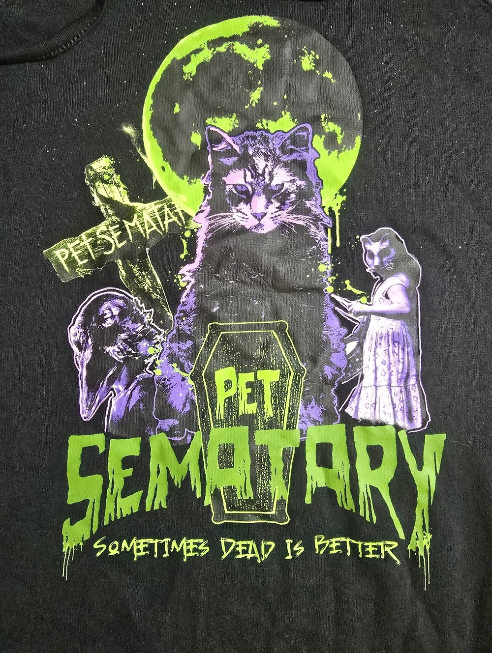 Pet Sematary Hoodie Torrid 2X Black Horror Graphic Neon Green Stephen King Goth - Picture 6 of 7